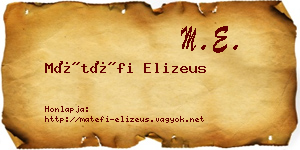 Mátéfi Elizeus névjegykártya